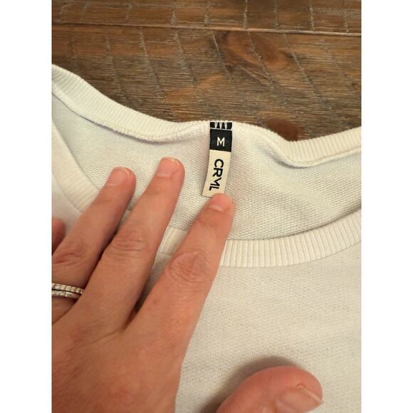 CRML Colorblock Sweatshirt White Navy Gray Long Sleeve Pullover Size M - Picture 2 of 5